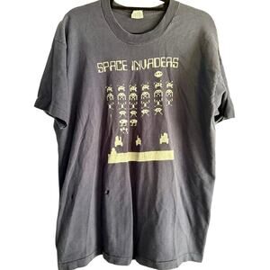 Vintage 90s Space Invaders Video Game Promo Single Stitch Shirt Adult XL
